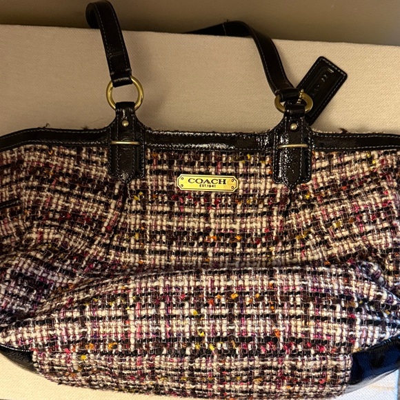 Coach Tweed Black and Multicolor Tote NWT - Picture 1 of 4